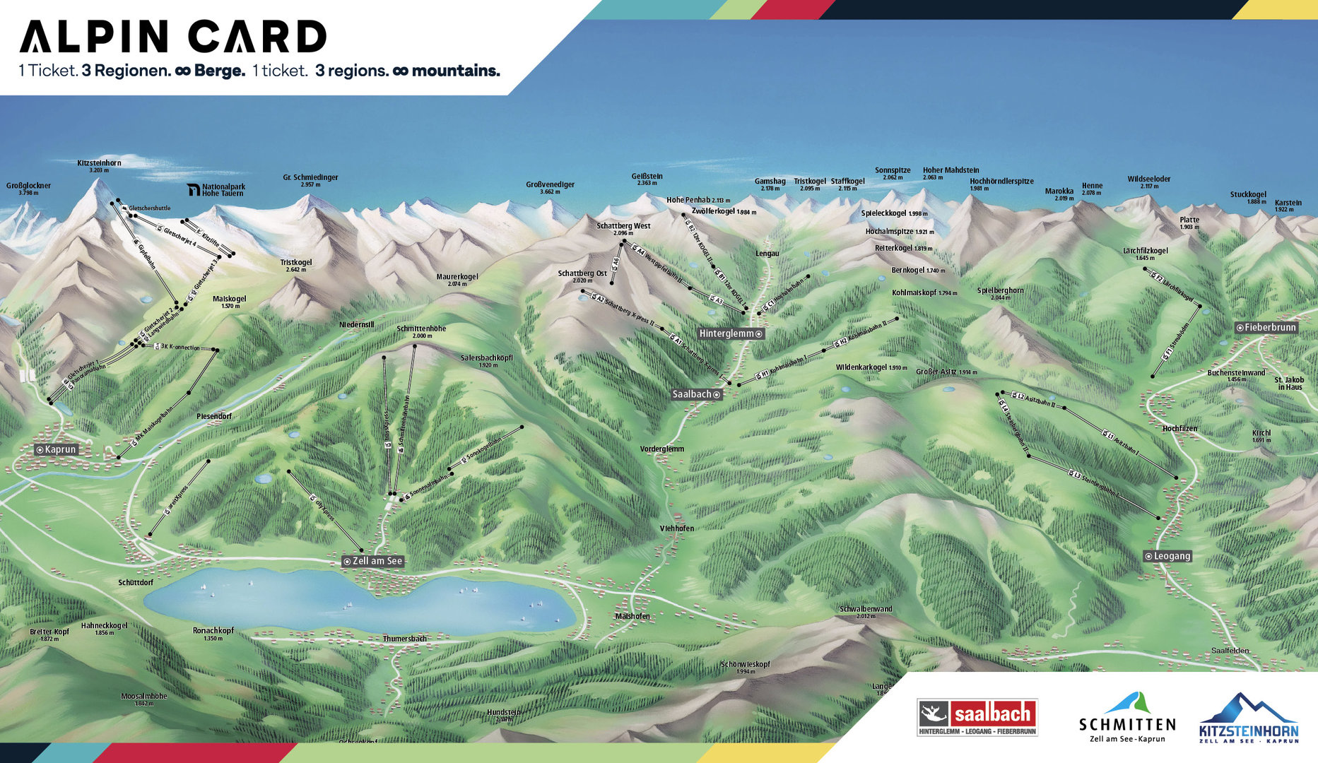 summer panorama with lifts | © Bergbahnen Fieberbrunn
