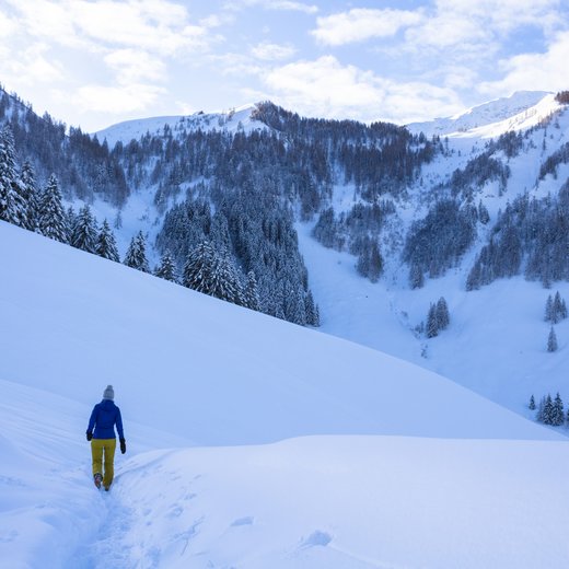 Frau wandert im Schnee in Zillstattweg  | © TVB PillerseeTal