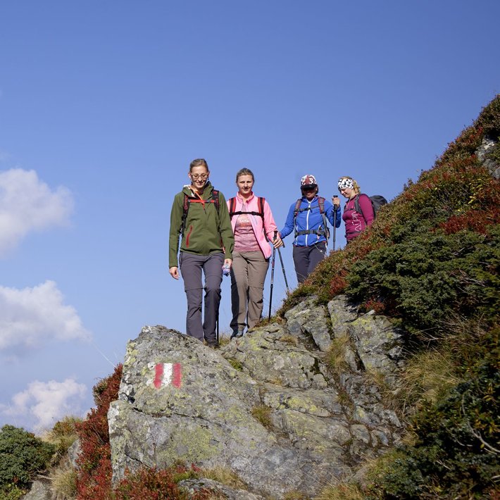 vier Frauen wandern in Fieberbrunn | © Bergbahnen Fieberbrunn
