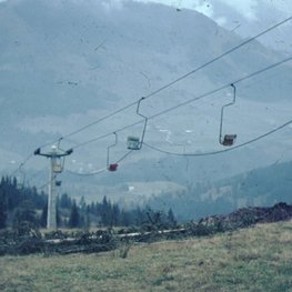 Seiltransport für SB Lärchfilzkogel (1968) | © Bergbahnen Fieberbrunn Seiltransport für SB Lärchfilzkogel (1968) | © Bergbahnen Fieberbrunn