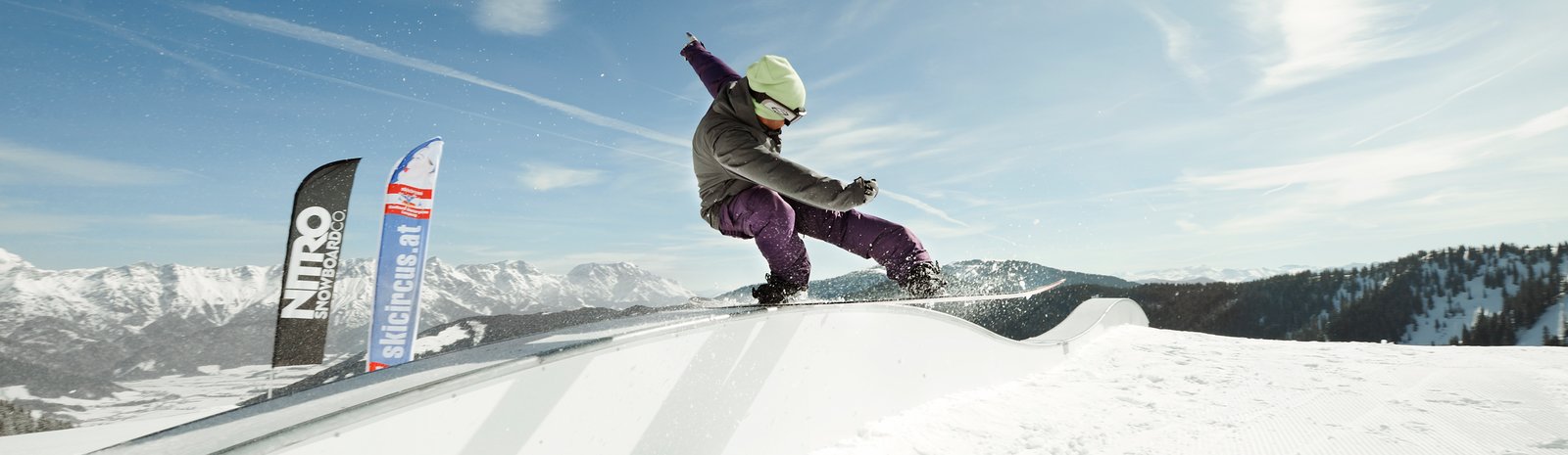 Nitro Snowpark im Skicircus Saalbach Hinterglemm Leogang Fieberbrunn | © saalbach.com, Mirja Geh