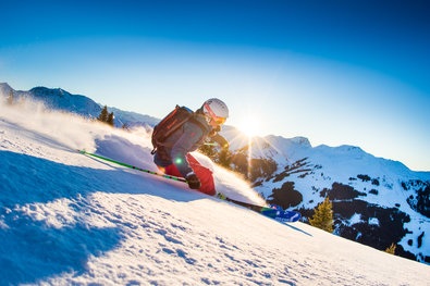 Powder skiing | © saalbach.com, Mirja Geh Powder skiing in the Skicircus Saalbach Hinterglemm Leogang Fieberbrunn | © saalbach.com, Mirja Geh
