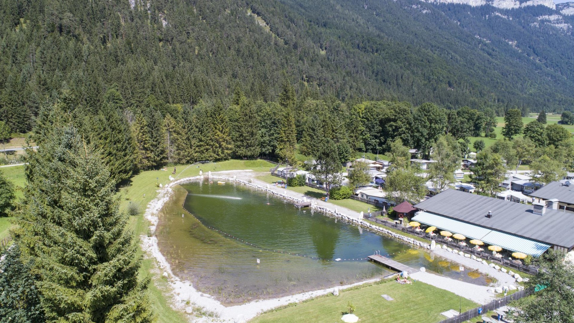 Areal Camping Steinplatte von oben