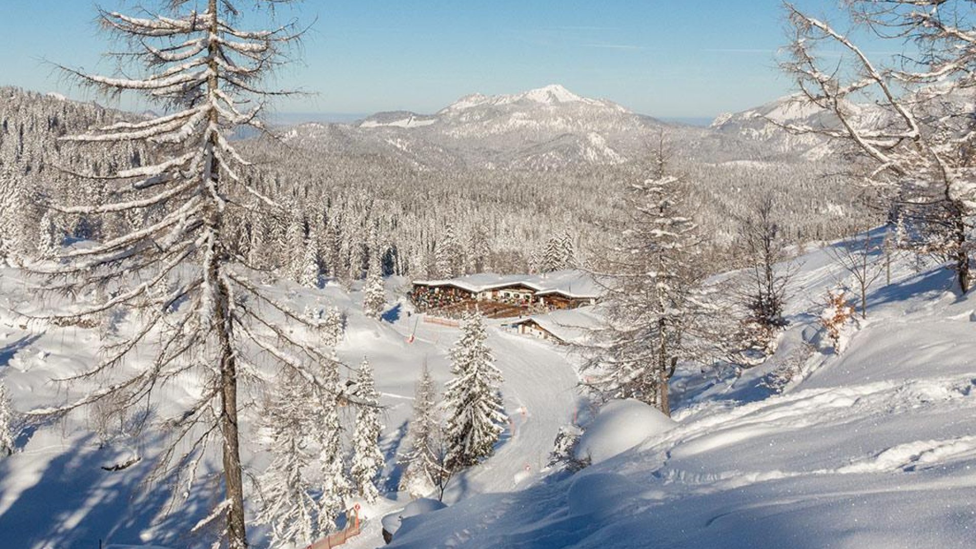 Winteransicht von oben | © Stallenalm