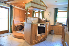 Kitchen with oven and cooker