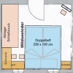 Photo of 4-bed room, shower, 1 bed room