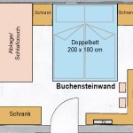 Photo of 4-bed room, shower, toilet, 1 bed room