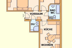 Grundriß der Wohnung für 4 Personen
