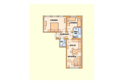 Grundriss der Wohnung für 4 Personen