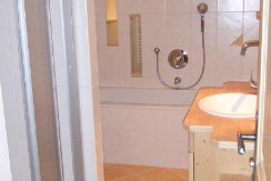 Badezimmer mit Badewanne und Dusche