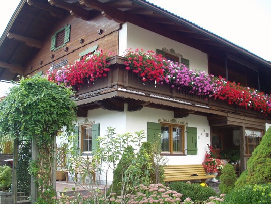 Haus mit Blumenpracht