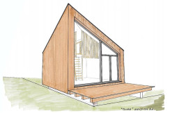 Skizze Tiny Lodge NEST Gartenloft neu ab 2026